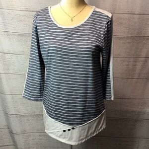 SEVEN Forty Two Blue And White Small Striped Shirt